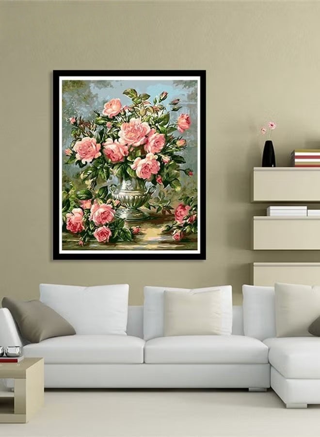 DIY الطلاء بالأرقام مجموعات,الزهور طلاء مجموعات على قماش,الرسم الزخرفي الرسم باليد 40x50cm - Image 3